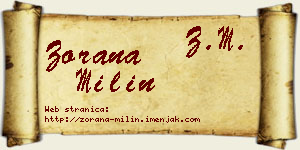 Zorana Milin vizit kartica